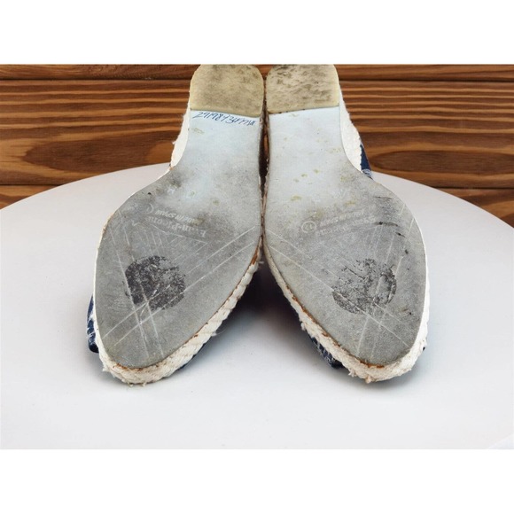 Evan Picone Size 6.5 Peep Toe Heel Blue Fabric M Width - Picture 10 of 10